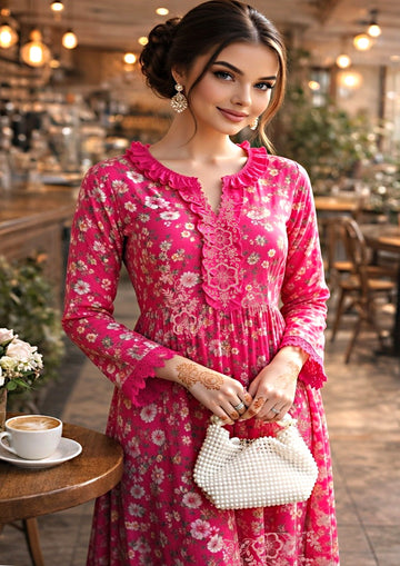 3-Piece Dhanak Suit With Dhanak Dupatta