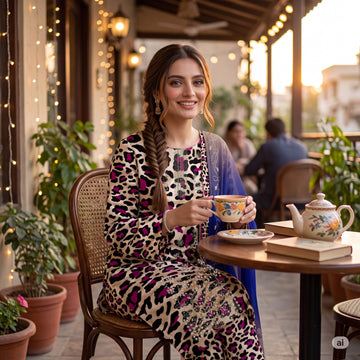 3-Piece Linen Suit With Linen Dupatta