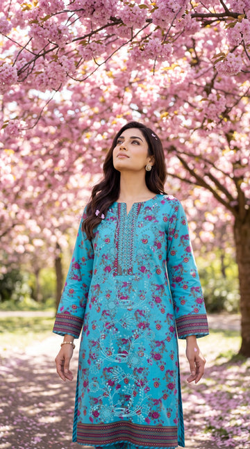 3-Piece Linen Suit With Linen Dupatta