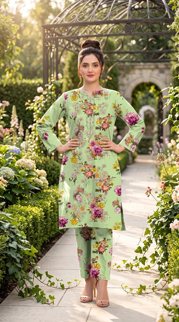 3-Piece Dhanak Suit With Dhanak Dupatta