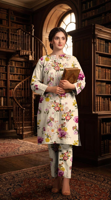 3-Piece Dhanak Suit With Dhanak Dupatta