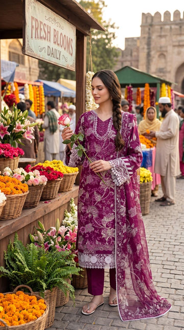 3-Piece Khadar Suit With Khadar Dupatta