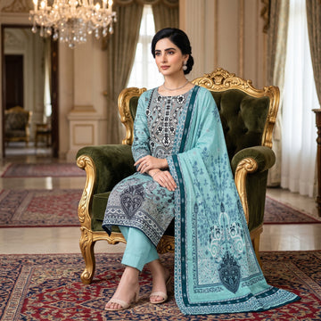 3-Piece Khadar Suit With Khadar Dupatta