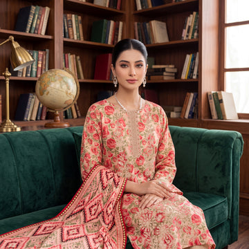 3-Piece Linen Suit With Linen Dupatta