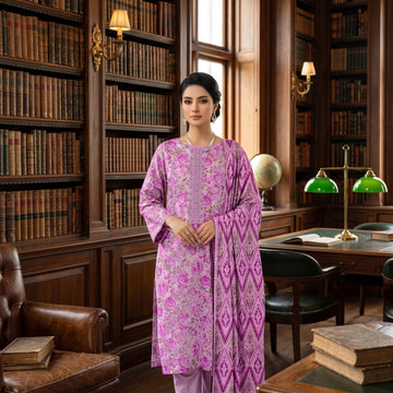 3-Piece Linen Suit With Linen Dupatta