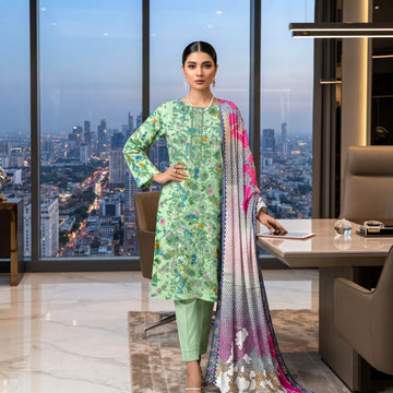 3-Piece Linen Suit With Linen Dupatta