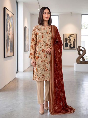 3-Piece Khadar Suit With Khadar Dupatta