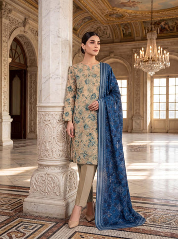 3-Piece Khadar Suit With Khadar Dupatta