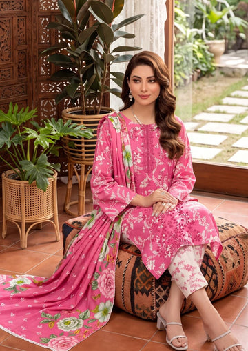 3-Piece Linen Suit With Linen Dupatta