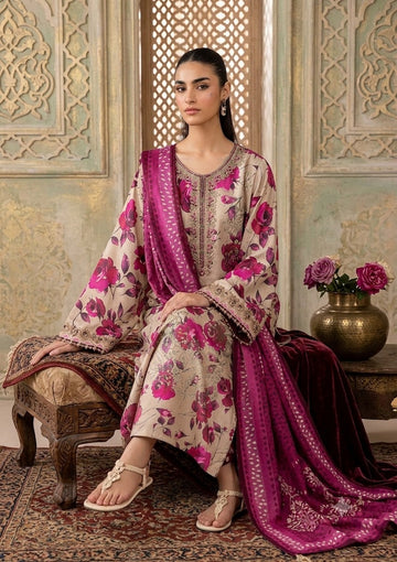 3-Piece Linen Suit With Linen Dupatta MH-75613-B